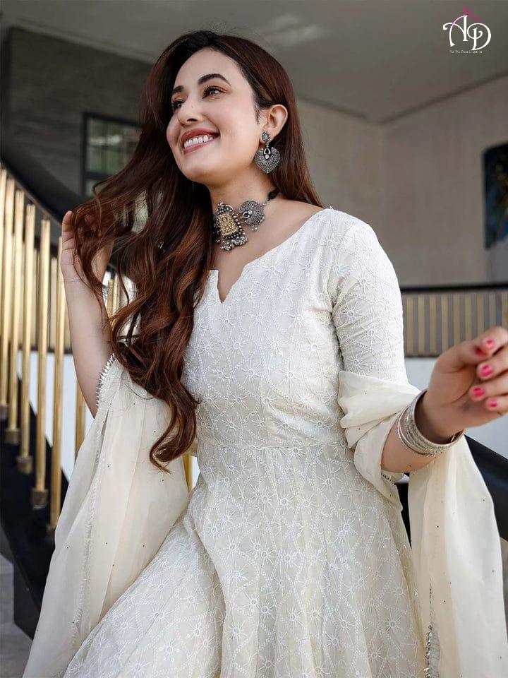ANARKALI CHIKAN SEQUINS GOWN WITH DUPATTA Anant Tex Exports Private Limited