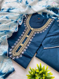Cotton Kurti With Chanderi Silk Dyed Dupatta & Pant Set Anant Tex Exports Private Limited