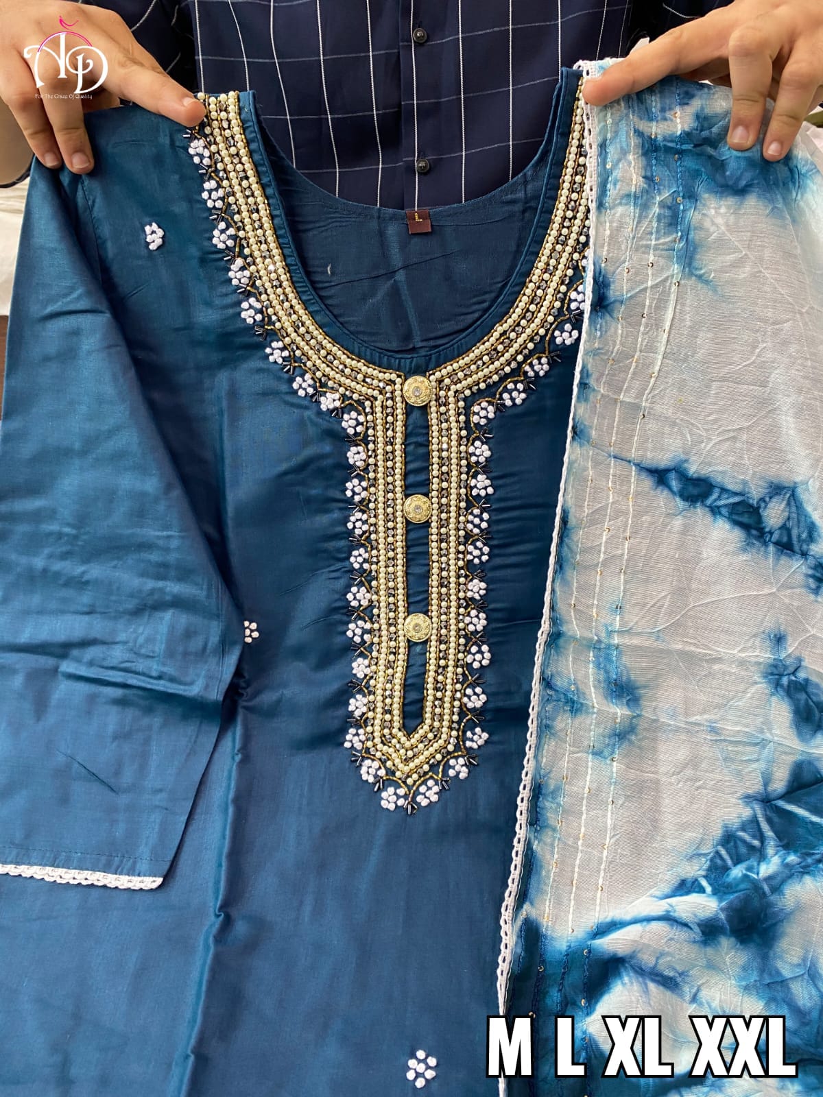 Cotton Kurti With Chanderi Silk Dyed Dupatta & Pant Set Anant Tex Exports Private Limited