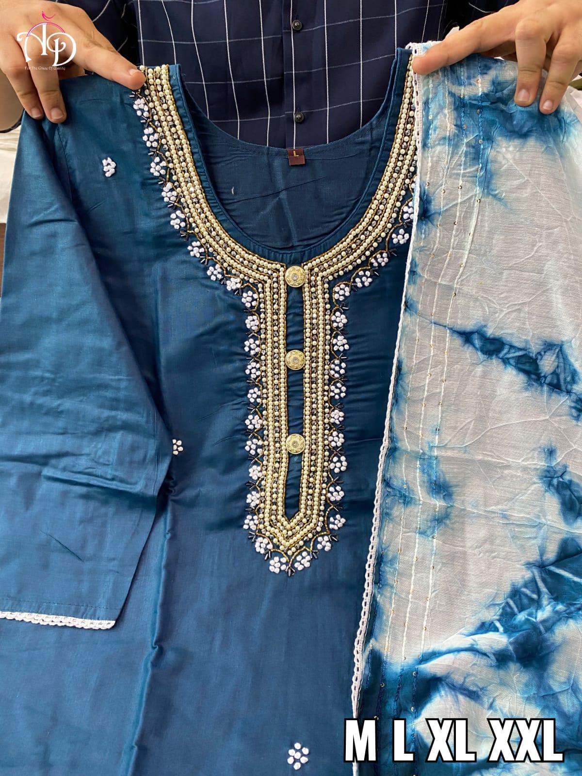 Cotton Kurti With Chanderi Silk Dyed Dupatta &amp; Pant Set Anant Tex Exports Private Limited