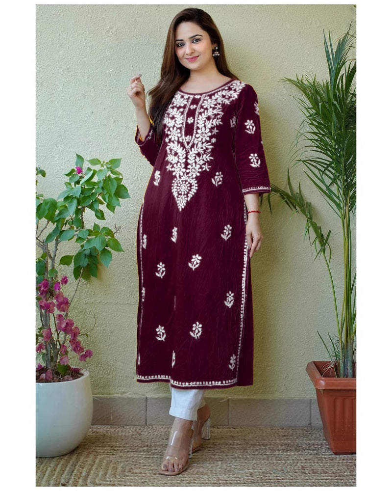 Embroidery Chikankari Kurti Set Anant Tex Exports Private Limited