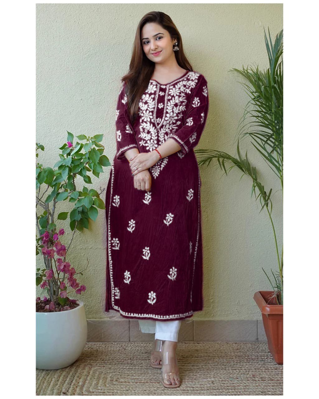 Embroidery Chikankari Kurti Set Anant Tex Exports Private Limited