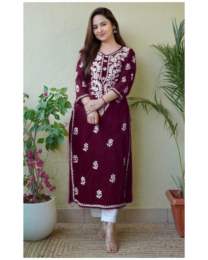 Embroidery Chikankari Kurti Set Anant Tex Exports Private Limited