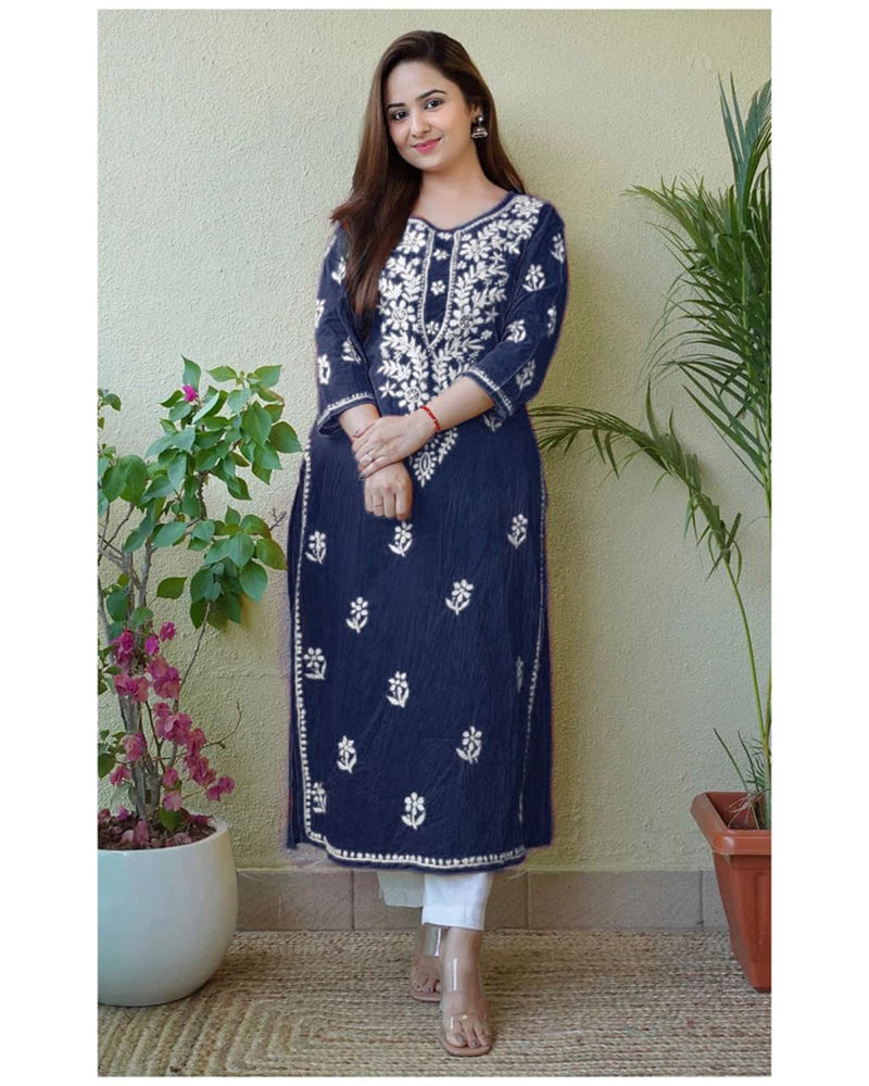 Embroidery Chikankari Kurti Set Anant Tex Exports Private Limited