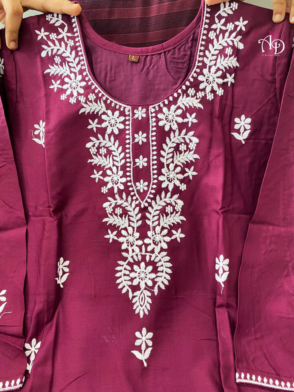 Embroidery Chikankari Kurti Set Anant Tex Exports Private Limited
