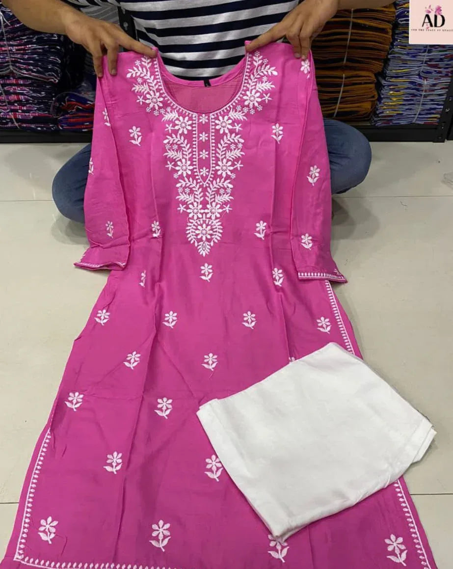 Embroidery Chikankari Kurti Set Anant Tex Exports Private Limited