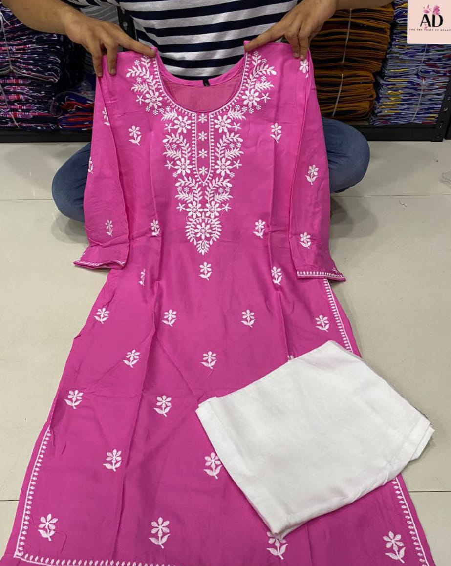 Embroidery Chikankari Kurti Set Anant Tex Exports Private Limited