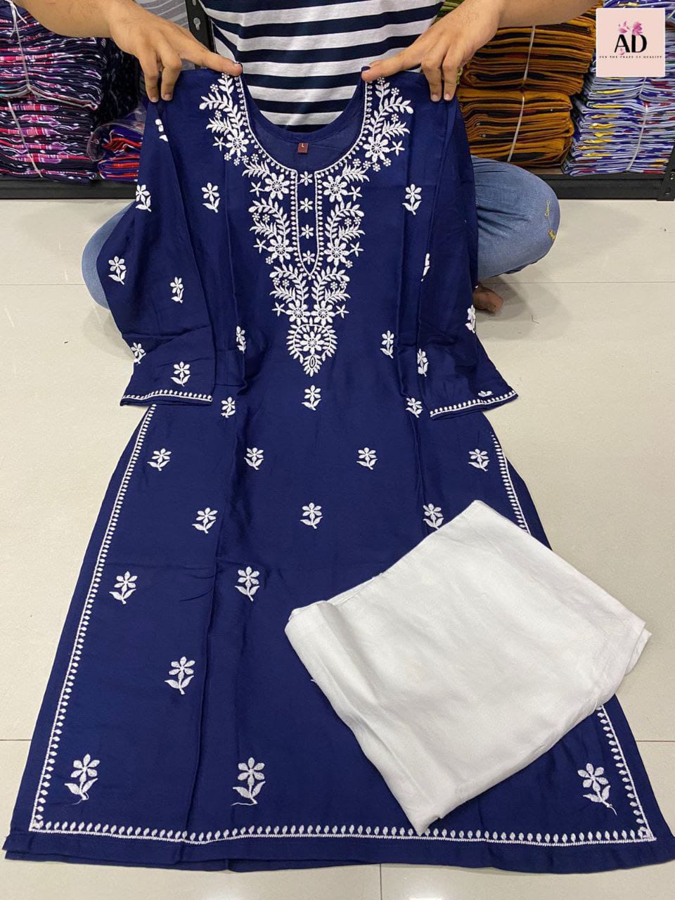 Embroidery Chikankari Kurti Set Anant Tex Exports Private Limited
