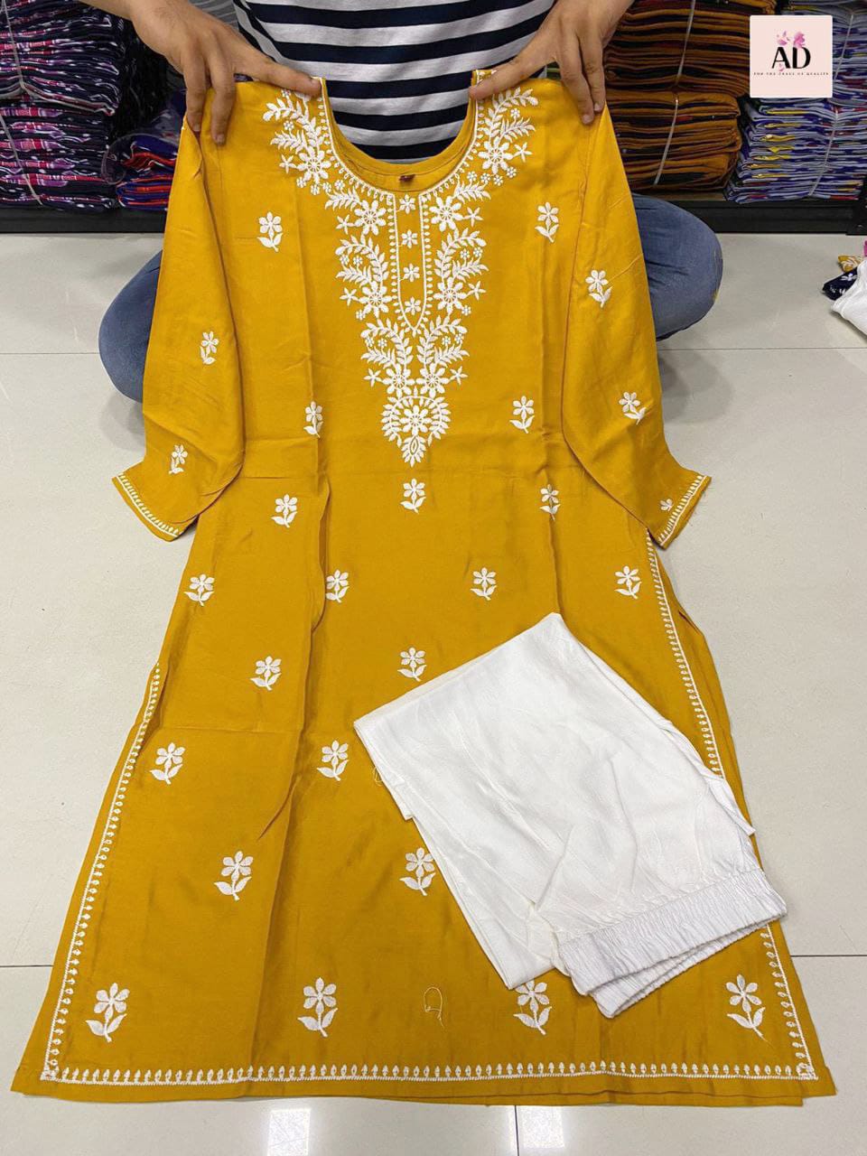Embroidery Chikankari Kurti Set Anant Tex Exports Private Limited