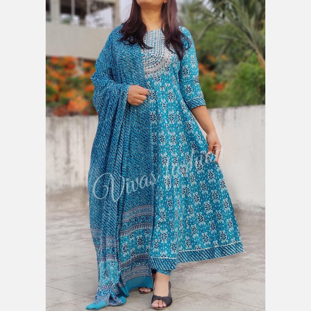 Heavy Rayon Full Anarkali Kurti set