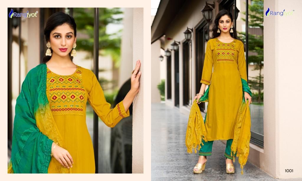 ANUSHA VOL 1 RAYON KURTI WITH BOTTOM AND DUPATTA Anant Tex Exports Private Limited