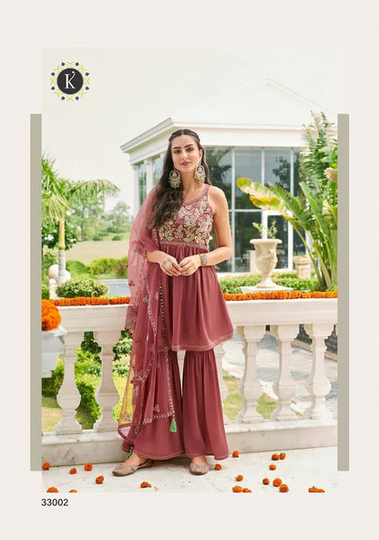 ZOYA PURE VISCOSE SATIN SILK TOP &amp; SHARARA SUIT Anant Tex Exports Private Limited