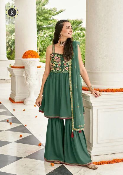 ZOYA PURE VISCOSE SATIN SILK TOP &amp; SHARARA SUIT Anant Tex Exports Private Limited
