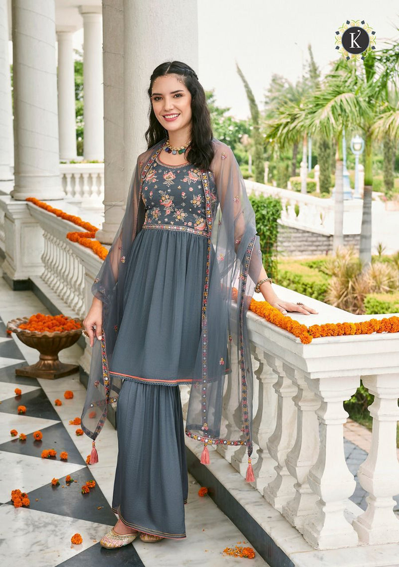 ZOYA PURE VISCOSE SATIN SILK TOP & SHARARA SUIT Anant Tex Exports Private Limited