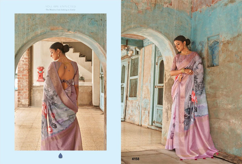 NAZNEEN CHHAP 4156 SERIES LINEN SAREE Anant Tex Exports Private Limited