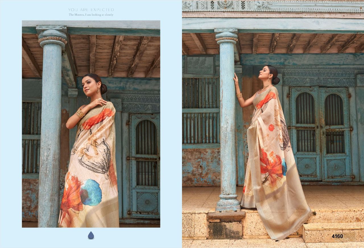 NAZNEEN CHHAP 4156 SERIES LINEN SAREE Anant Tex Exports Private Limited