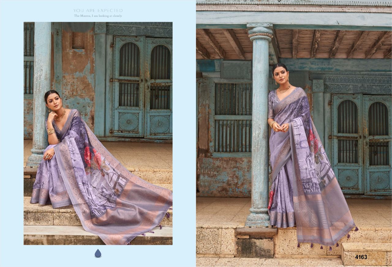 NAZNEEN CHHAP 4156 SERIES LINEN SAREE Anant Tex Exports Private Limited