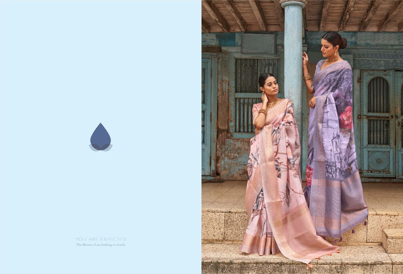 NAZNEEN CHHAP 4156 SERIES LINEN SAREE Anant Tex Exports Private Limited