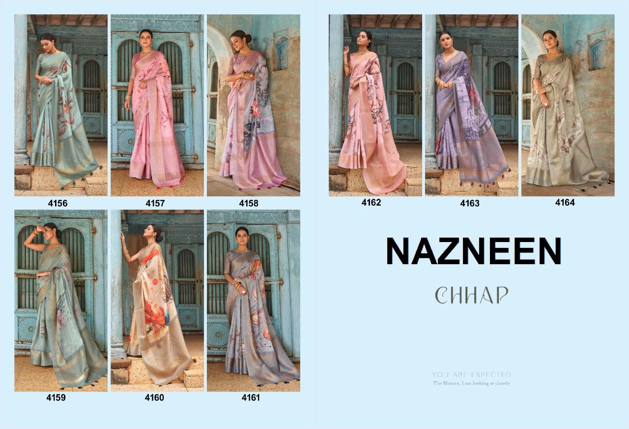 NAZNEEN CHHAP 4156 SERIES LINEN SAREE Anant Tex Exports Private Limited