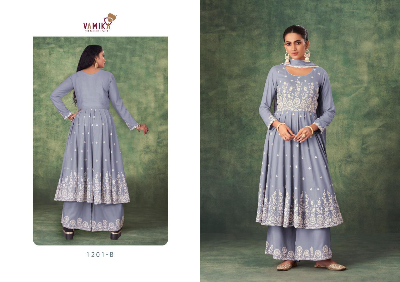 VAMIKA SAKHI 1201 RAYON KURTI WITH BOTTOM AND DUPATTA Anant Tex Exports Private Limited