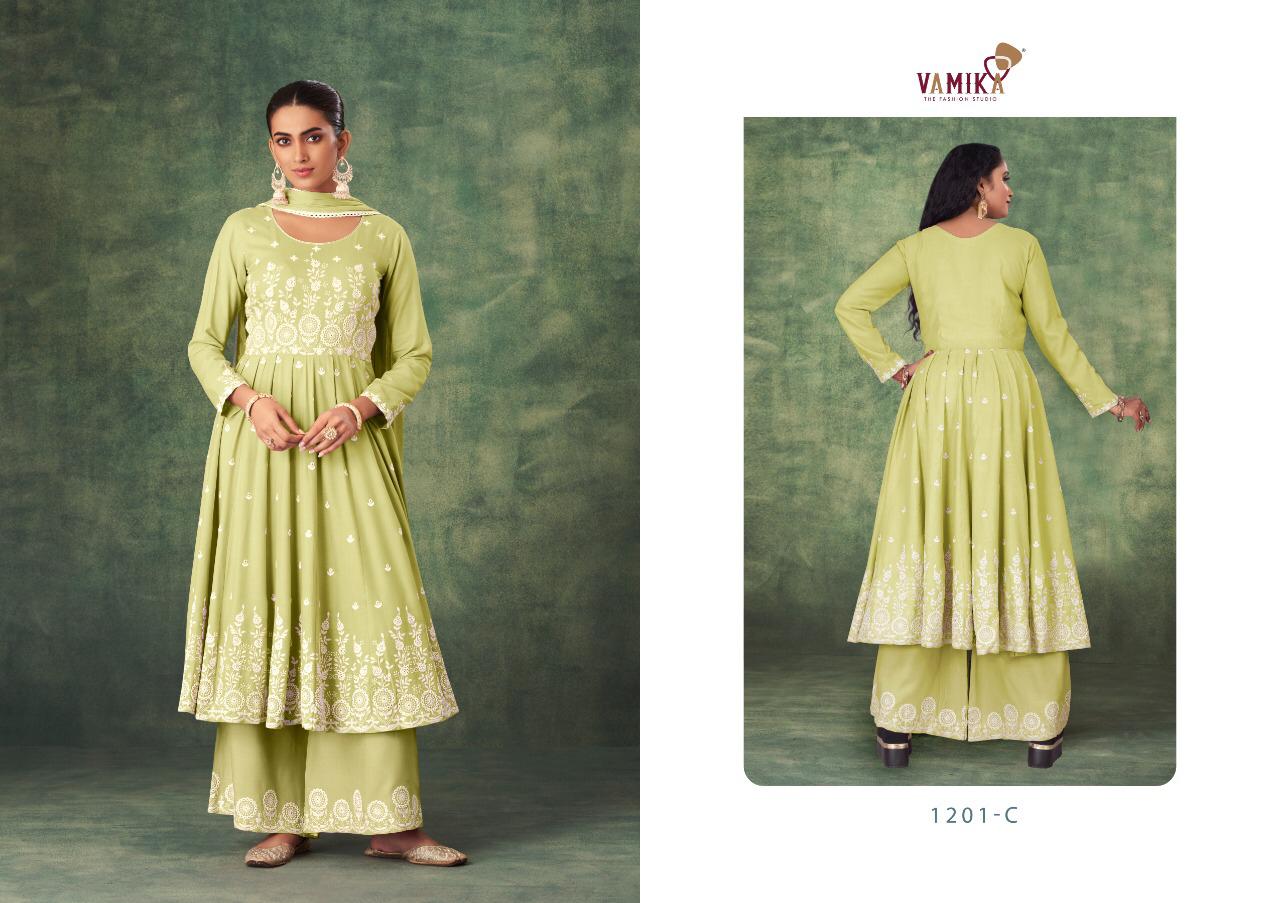 VAMIKA SAKHI 1201 RAYON KURTI WITH BOTTOM AND DUPATTA Anant Tex Exports Private Limited
