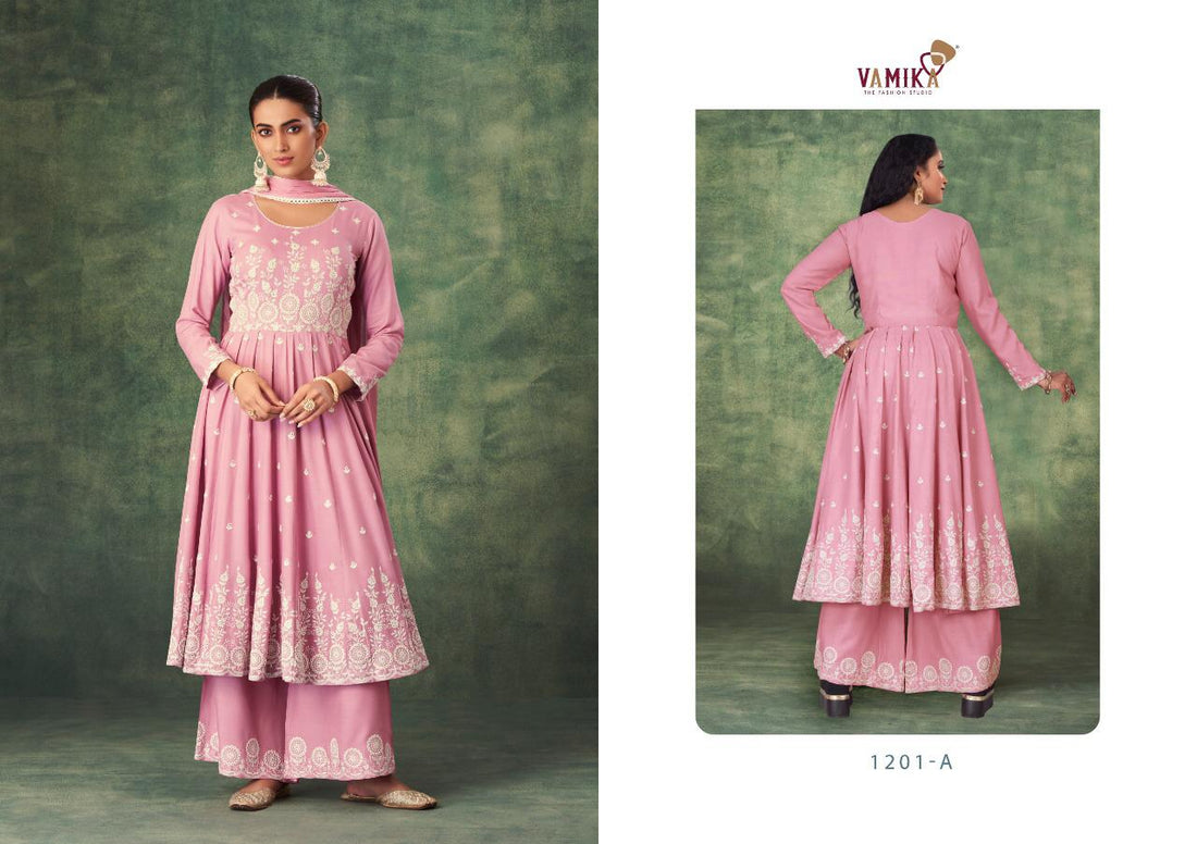 VAMIKA SAKHI 1201 RAYON KURTI WITH BOTTOM AND DUPATTA Anant Tex Exports Private Limited