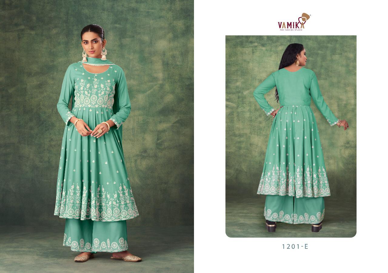 VAMIKA SAKHI 1201 RAYON KURTI WITH BOTTOM AND DUPATTA Anant Tex Exports Private Limited