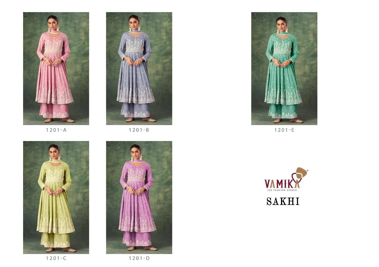 VAMIKA SAKHI 1201 RAYON KURTI WITH BOTTOM AND DUPATTA Anant Tex Exports Private Limited
