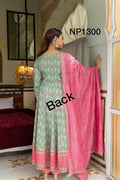 Printed Anarkali With Pant And Chanderi Dupatta-NP1300 Anant Tex Exports Private Limited