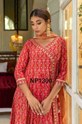 Printed Anarkali With Pant And Chanderi Dupatta-NP1300 Anant Tex Exports Private Limited