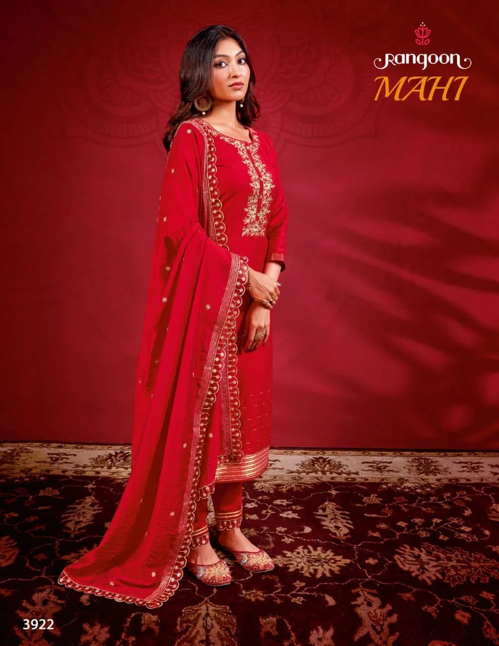 Rangoon Mahi Linen Jacquard Karwachauth Special Ready To Wear Collection Anant Tex Exports Private Limited