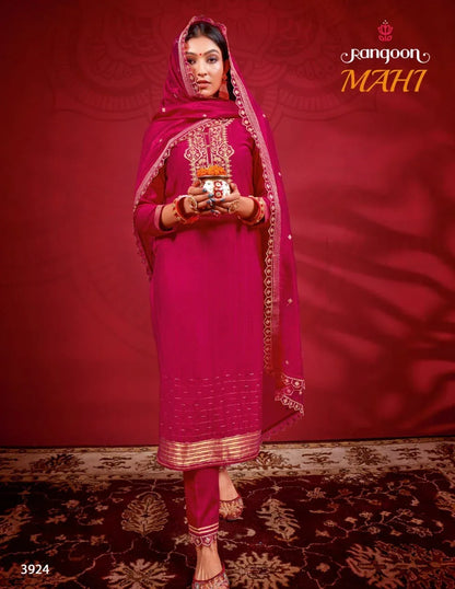 Rangoon Mahi Linen Jacquard Karwachauth Special Ready To Wear Collection Anant Tex Exports Private Limited
