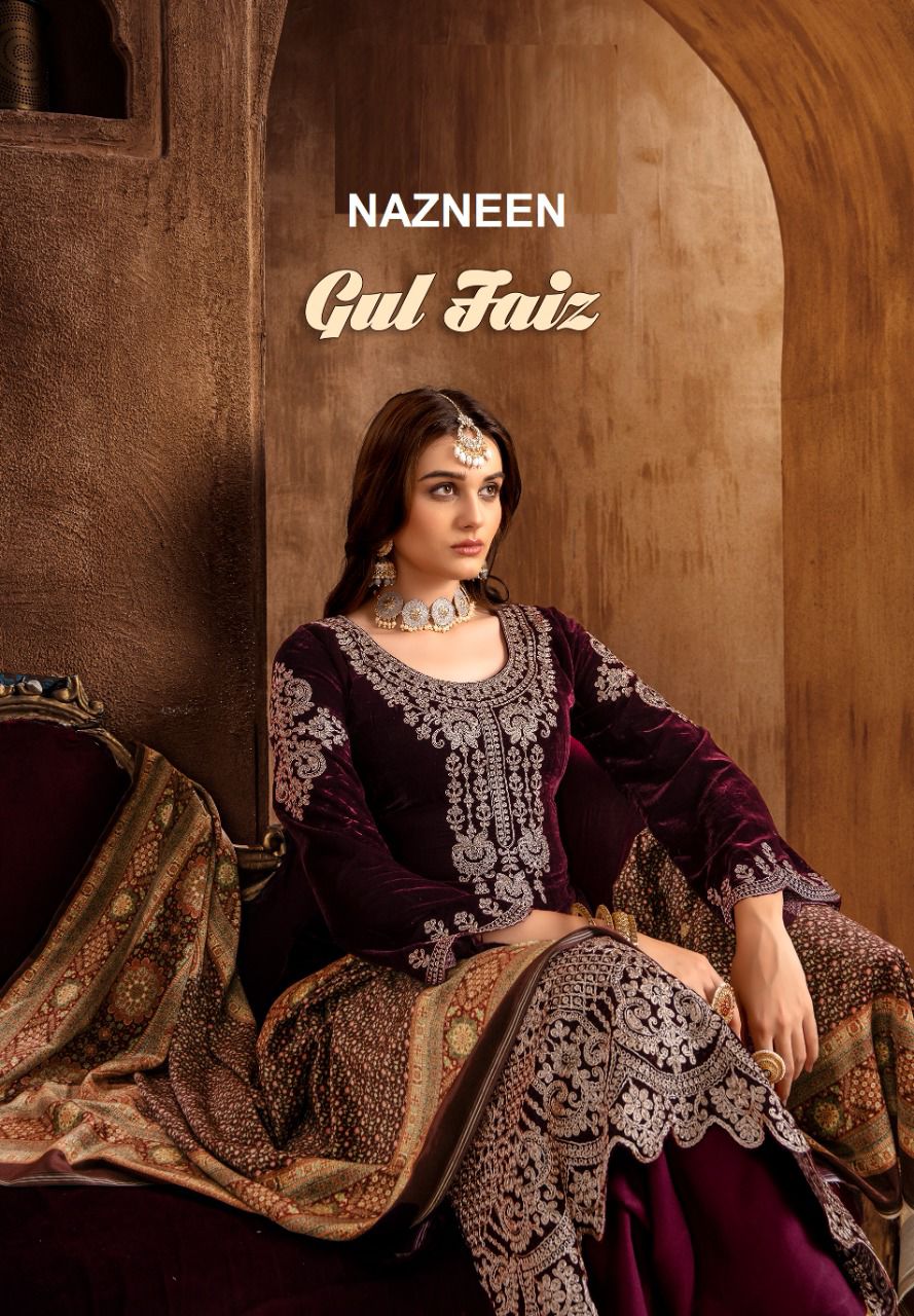 NAZNEEN GUL FAIZ 1305 SERIES VELVET WITH HEAVY EMBROIDERY SUITS Anant Tex Exports Private Limited