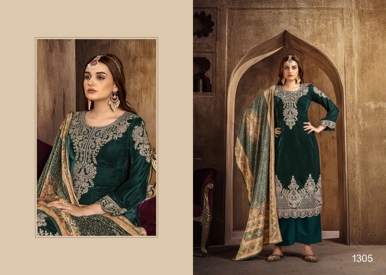 NAZNEEN GUL FAIZ 1305 SERIES VELVET WITH HEAVY EMBROIDERY SUITS Anant Tex Exports Private Limited