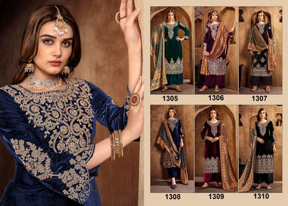 NAZNEEN GUL FAIZ 1305 SERIES VELVET WITH HEAVY EMBROIDERY SUITS Anant Tex Exports Private Limited
