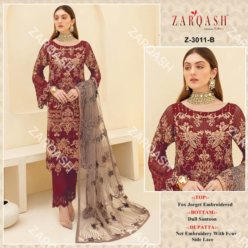 ZARQASH DNO:- 3011 GEORGETTE WITH HEAVY EMBROIDERY SUITS Anant Tex Exports Private Limited