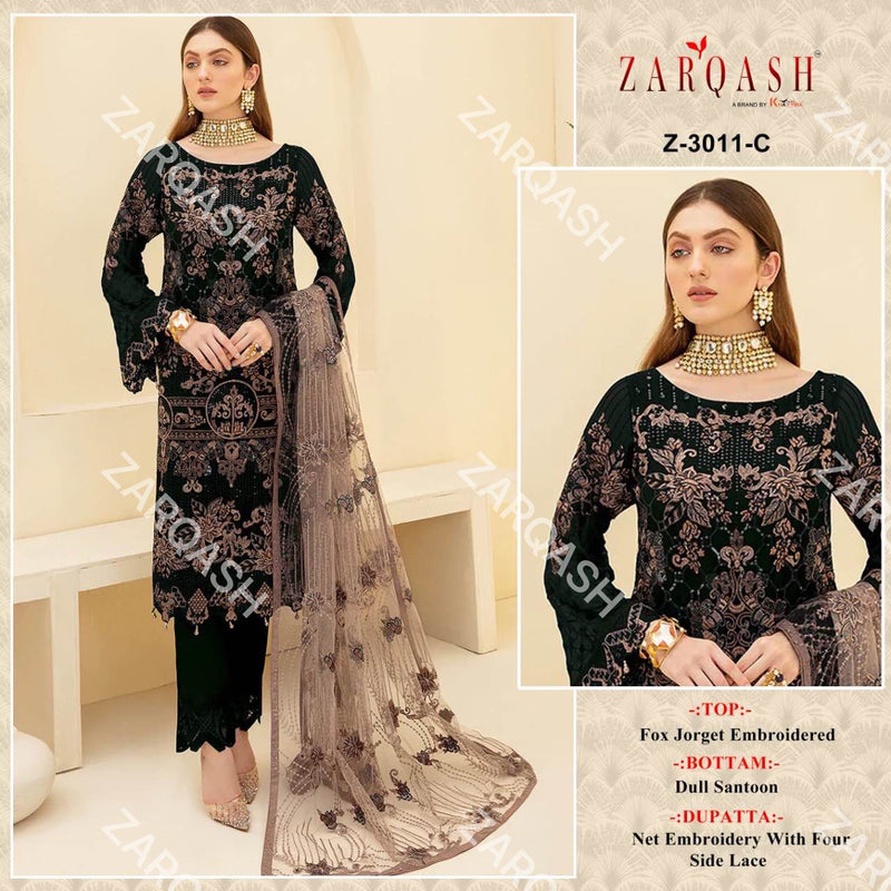 ZARQASH DNO:- 3011 GEORGETTE WITH HEAVY EMBROIDERY SUITS Anant Tex Exports Private Limited
