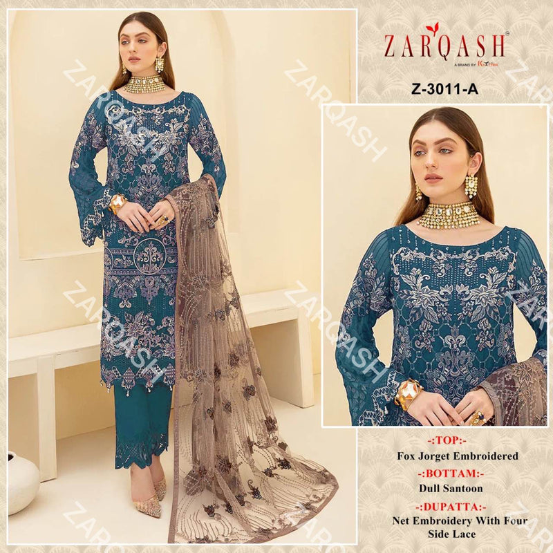 ZARQASH DNO:- 3011 GEORGETTE WITH HEAVY EMBROIDERY SUITS Anant Tex Exports Private Limited