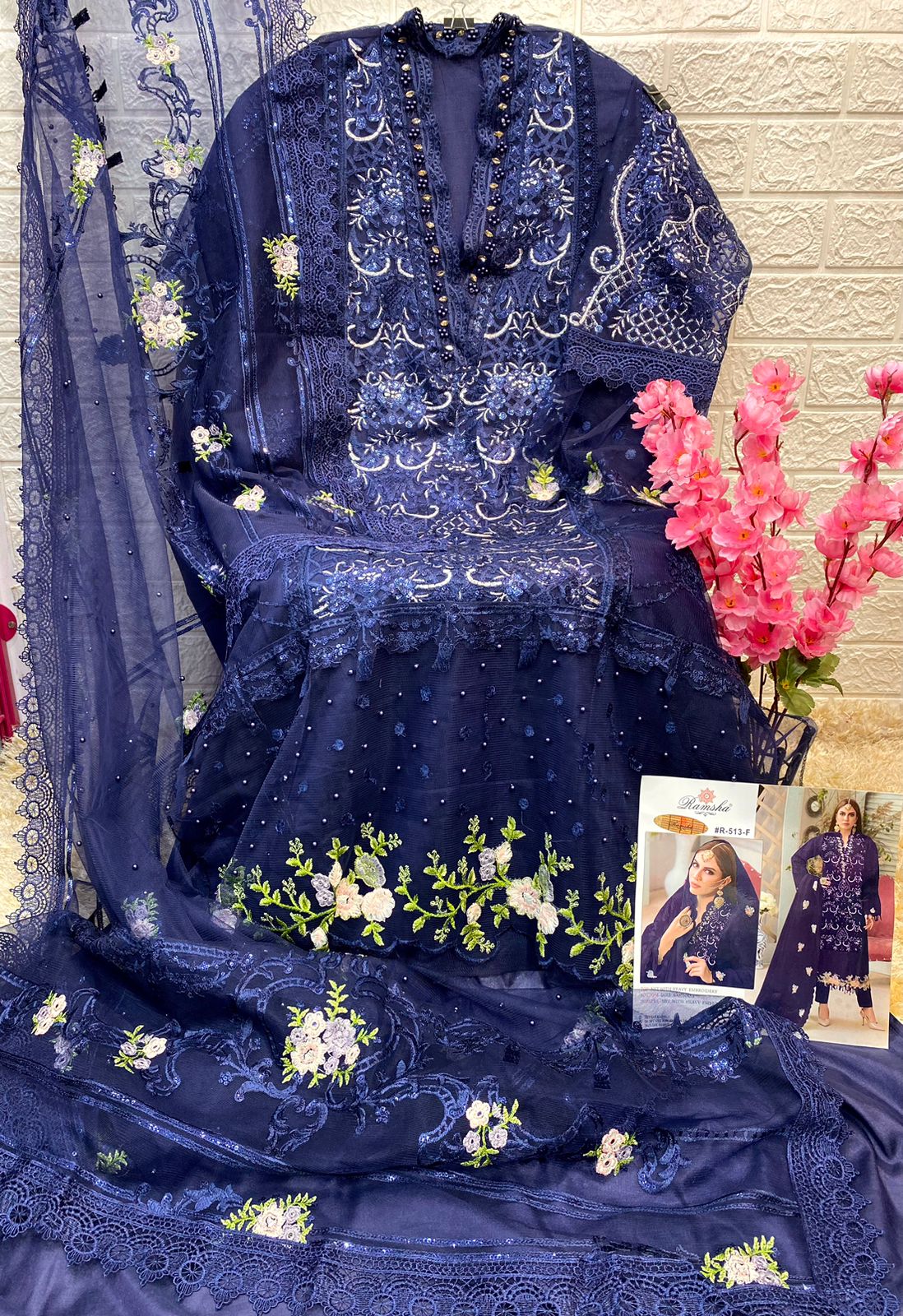 Ramsha R-513 Nx Net With Embroidery Suit Anant Tex Exports Private Limited