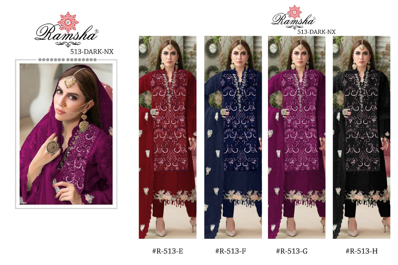 Ramsha R-513 Nx Net With Embroidery Suit Anant Tex Exports Private Limited