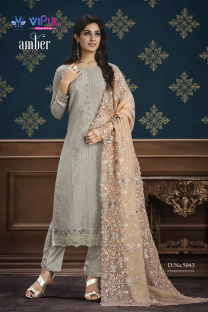 Vipul Amber Chinnon With Embroidery Suits Anant Tex Exports Private Limited