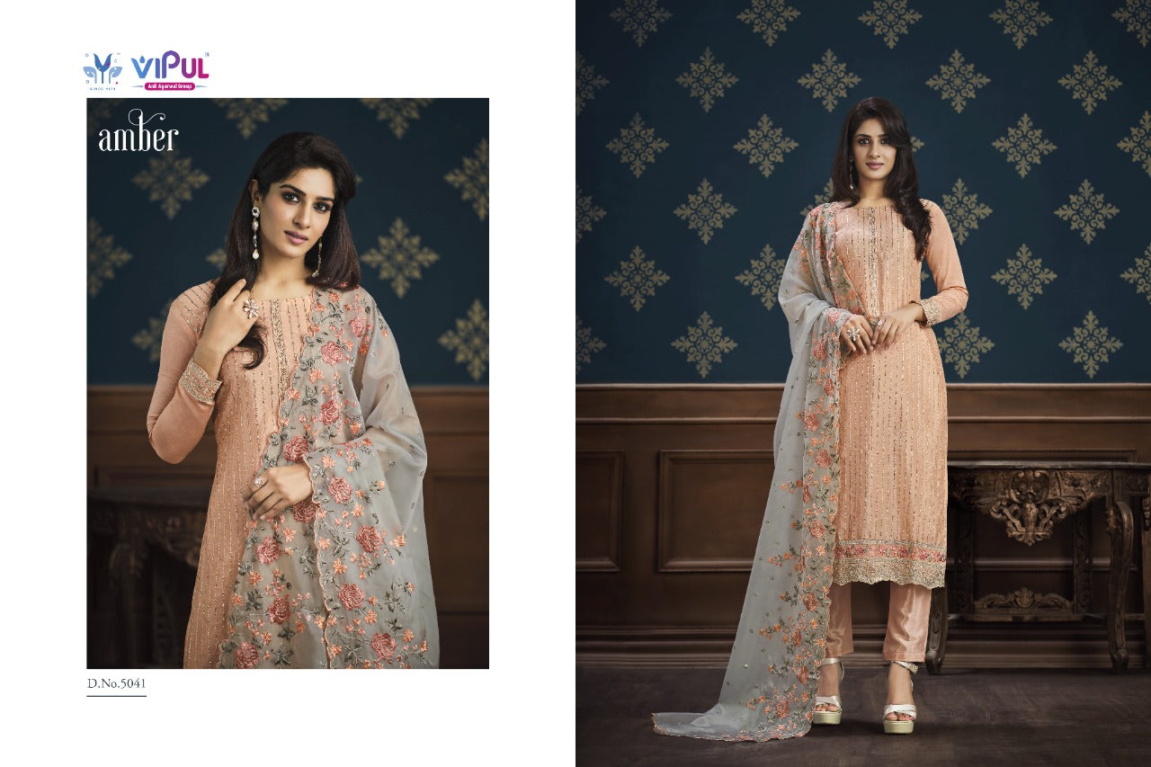 Vipul Amber Chinnon With Embroidery Suits Anant Tex Exports Private Limited