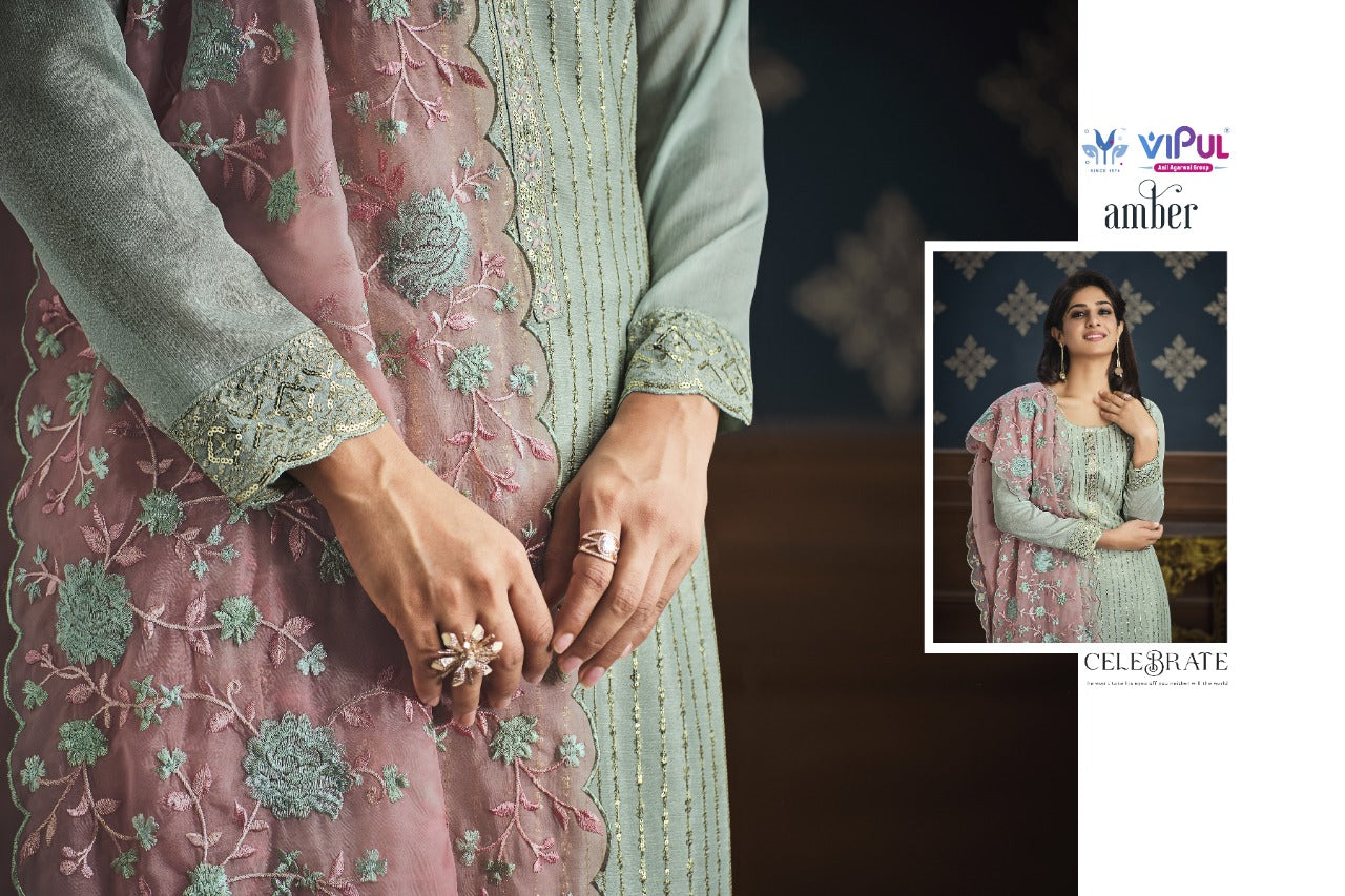 Vipul Amber Chinnon With Embroidery Suits Anant Tex Exports Private Limited