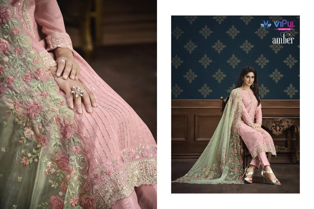 Vipul Amber Chinnon With Embroidery Suits Anant Tex Exports Private Limited