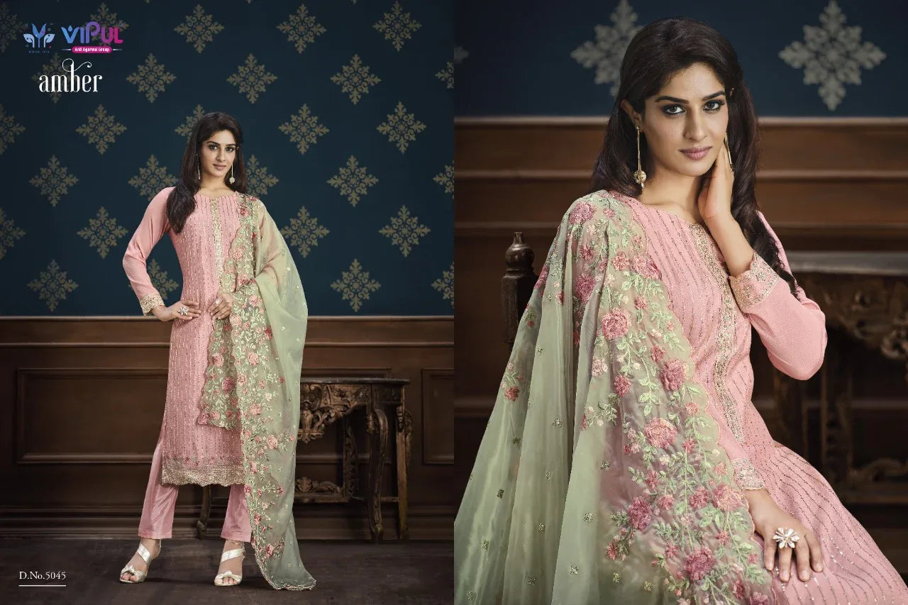 Vipul Amber Chinnon With Embroidery Suits Anant Tex Exports Private Limited