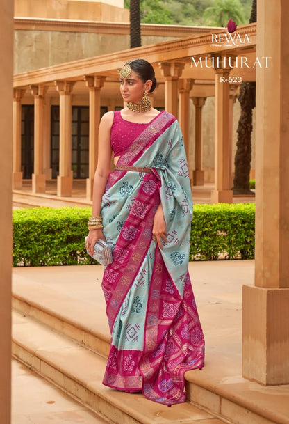 Rewaa Muhurat Pure Silk Designer Patola Saree Anant Tex Exports Private Limited