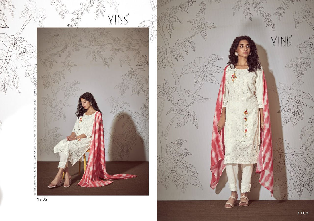 Vink Chikankari Vol-3 Pure Cotton Ready Made Suits Anant Tex Exports Private Limited