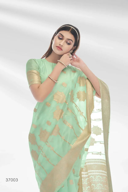 RajPath Abudhai Pure Organza with an amazing Shiny Banarasi Zari Saree Anant Tex Exports Private Limited