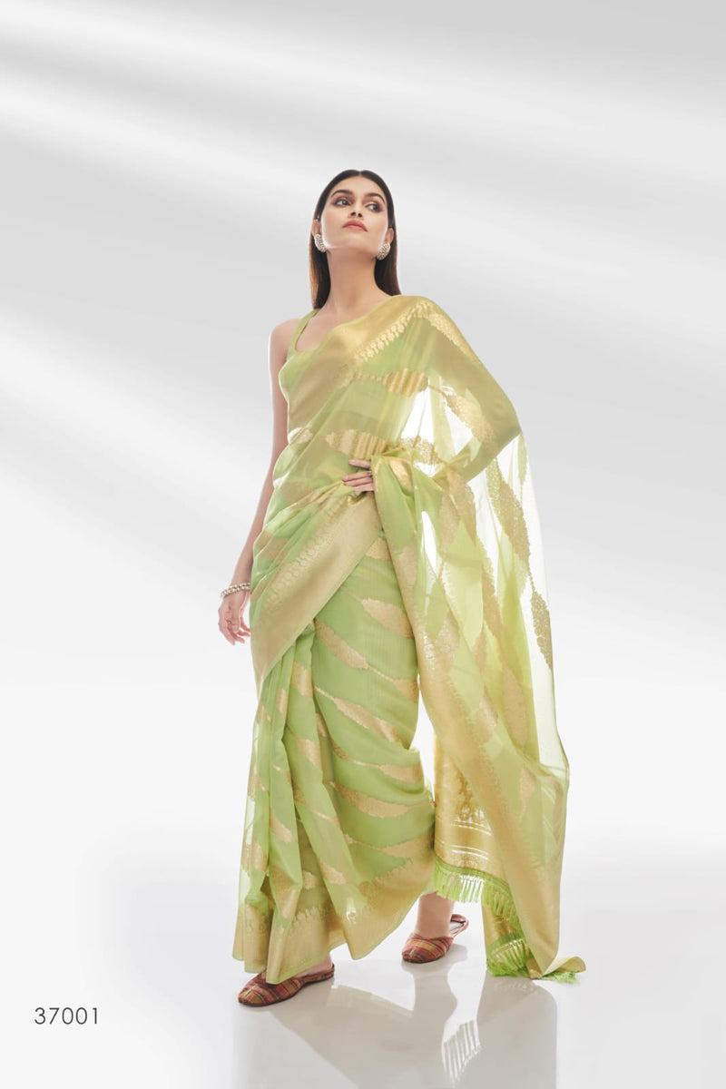 RajPath Abudhai Pure Organza with an amazing Shiny Banarasi Zari Saree Anant Tex Exports Private Limited