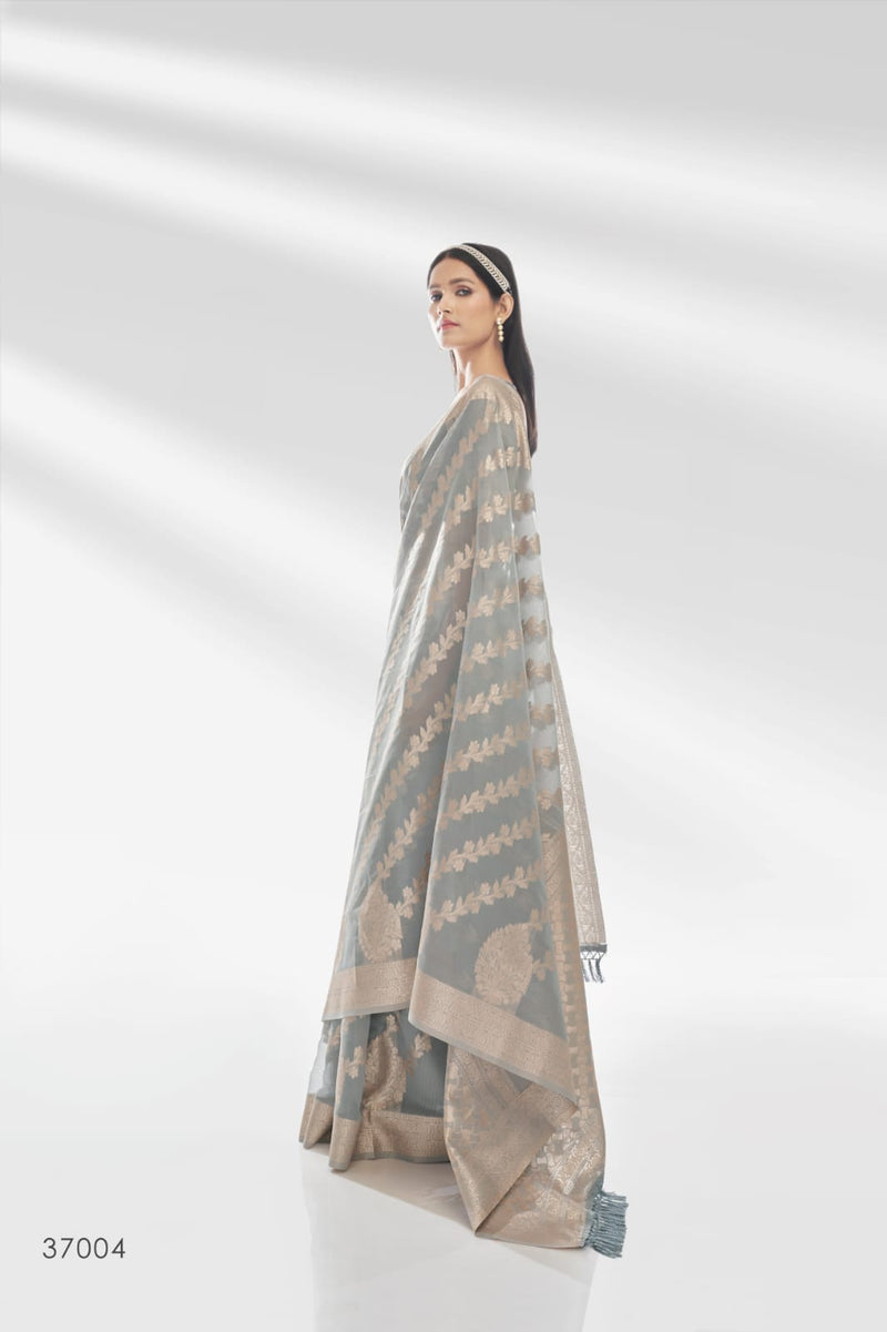 RajPath Abudhai Pure Organza with an amazing Shiny Banarasi Zari Saree Anant Tex Exports Private Limited
